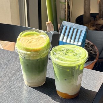 Boba Lush - Creme Brulee Matcha Latte and Mango Matcha Latte - Bubble Tea Near Me - Murphy, Texas