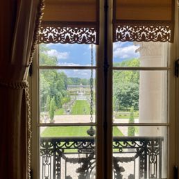 Killer view toward the gardens & colonnade