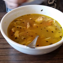 Noodles & Company - Chicken noodle soup.  My grandson loved it.