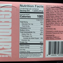Lindora - New Legendary Bars 20g Protein & 5g Bet Carbs / Nutriton Facts
