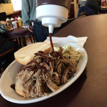 Carolina Smoke BBQ and Catering - Add as much BBQ as you please! Again, BBQ pulled pork sandwich w/ a side of coleslaw - Barbeque Near Me - Bothell, Washington
