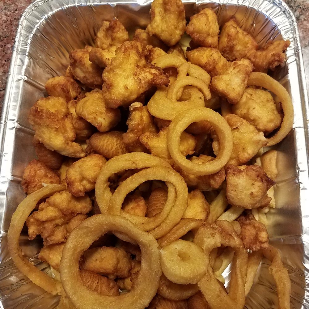 Chicken Joe’s - Three Godfather orders of nuggets with fries and rings and cones. - Delis Near Me - Cos Cob, Connecticut Chicken Joe’s - Three Godfather orders of nuggets with fries and rings and cones. - Delis Near Me - Cos Cob, Connecticut