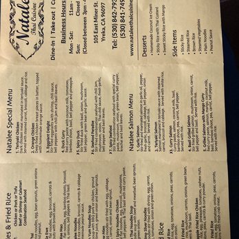 Natalee Thai Cuisine - Menu 10/2023 - Thai Near Me - Yreka, California Natalee Thai Cuisine - Menu 10/2023 - Thai Near Me - Yreka, California