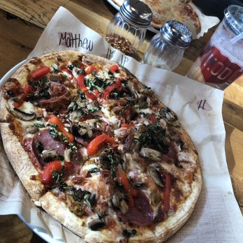 MOD Pizza - Salami, sausage, bacon, mushrooms, sweet red peppers, garlic, fresh basil and extra cheese! Yum! - Fast Food Near Me - Riverdale, Utah MOD Pizza - Salami, sausage, bacon, mushrooms, sweet red peppers, garlic, fresh basil and extra cheese! Yum! - Fast Food Near Me - Riverdale, Utah