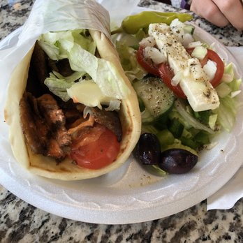 Gyro Gyro - Gyro Wrap with red sauce and Greek Salad - Greek Near Me - Dunwoody, Georgia