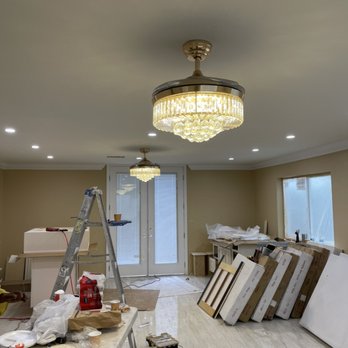 ServiceHawk Electrical  - Chandelier ceiling fan and recessed lighting - Electricians Near Me