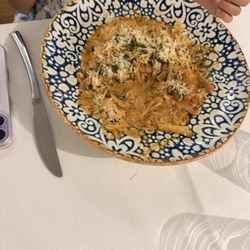 Zazu - Farfalle al vodka minus a few bites!
