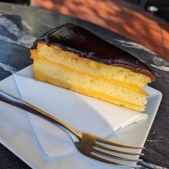 Figaro Dessert Cafe - Slice of Boston creme pie - Desserts Near Me - San Diego, California Figaro Dessert Cafe - Slice of Boston creme pie - Desserts Near Me - San Diego, California