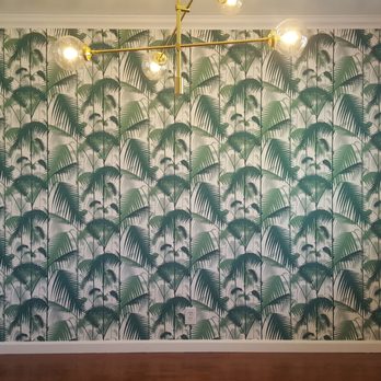 Elite Paperhanging - Accent wall in our living room - Wallpapering Near Me
