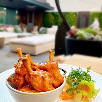 Oak + Violet - O+V Signature Lollipop Buffalo Wings w/ celery seed bleu cheese dipping sauce | $14 (courtyard menu) - New American Near Me - Menlo Park, California Oak + Violet - O+V Signature Lollipop Buffalo Wings w/ celery seed bleu cheese dipping sauce | $14 (courtyard menu) - New American Near Me - Menlo Park, California