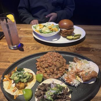 Yard House - 3 Taco Flight and Nashville Hot Chicken Sandwich - New American Near Me - Irvine, California Yard House - 3 Taco Flight and Nashville Hot Chicken Sandwich - New American Near Me - Irvine, California