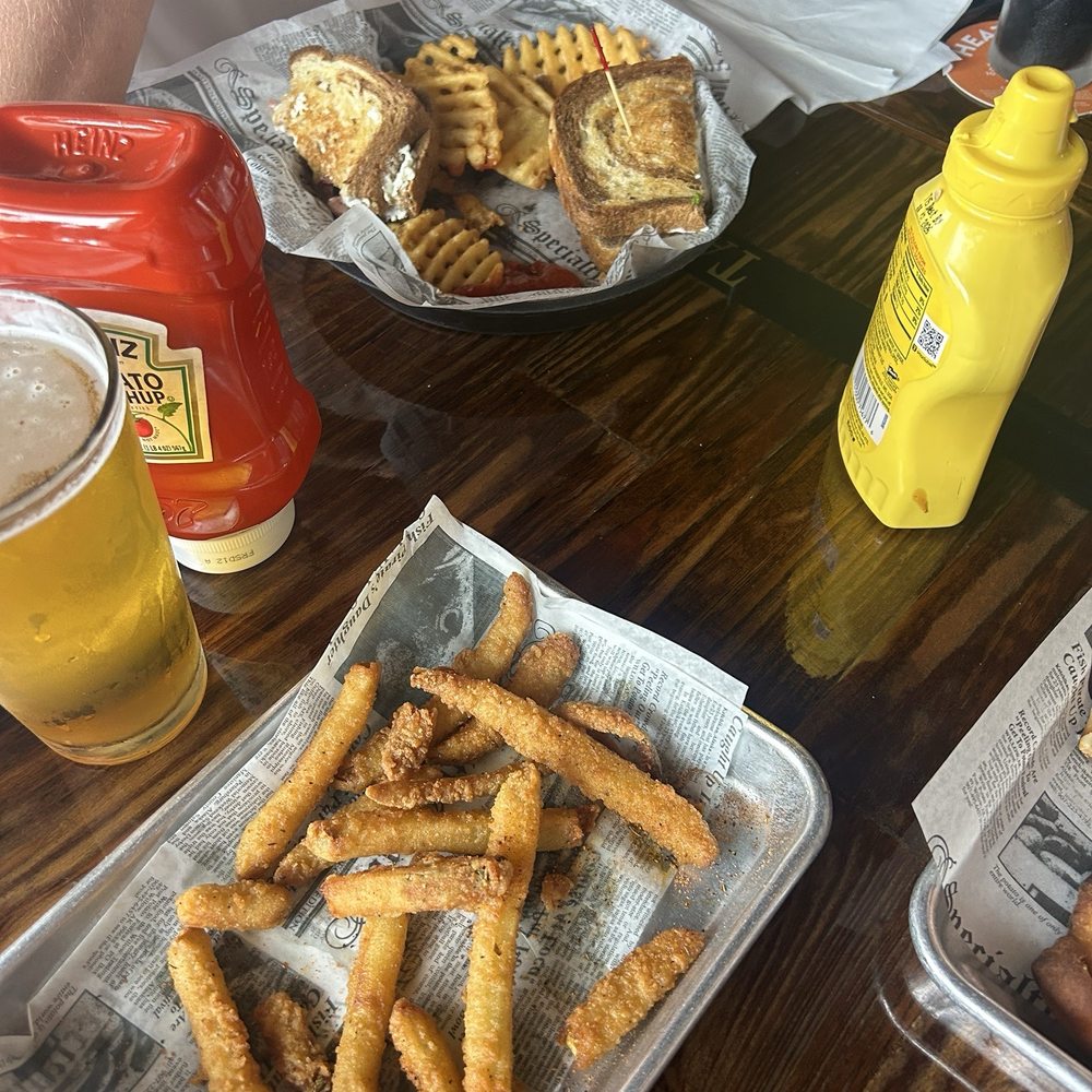 Fried pickles and the St. John's Beef Sandwich Fried pickles and the St. John's Beef Sandwich