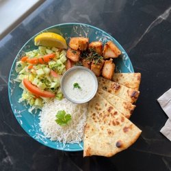 Mediterranean Indian Fusion Plates #ChickenTikkaPlate #SattvaIndianRasoi