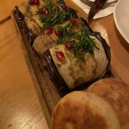 Eggplant Rolls & Corn Bread (badrijani with walnuts) Eggplant Rolls & Corn Bread (badrijani with walnuts)