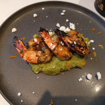 Mezzeterranean - Shrimp on humus. - Mediterranean Near Me - Provincetown, Massachusetts