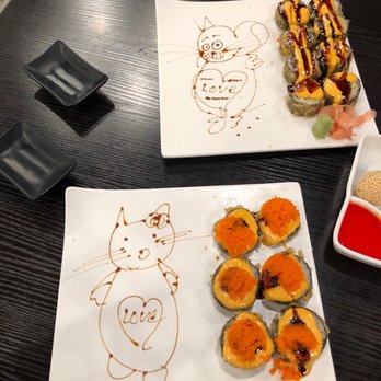 Fun Noodle Bar - a plate of sushi and a plate of rolls - Asian Fusion Near Me - Amarillo, Texas