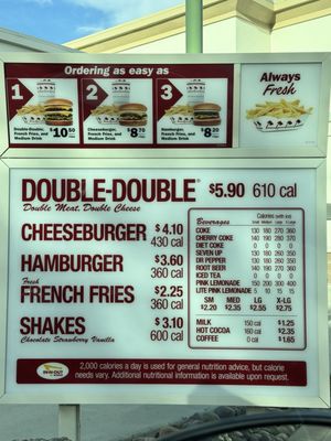 Menu photo 1 In-N-Out Burger Tucson, AZ