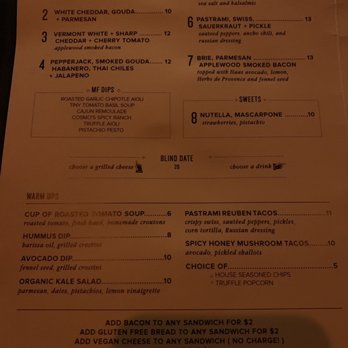 Blind Barber - Food menu as of 7/3/19 - Barbers Near Me - Highland Park, California