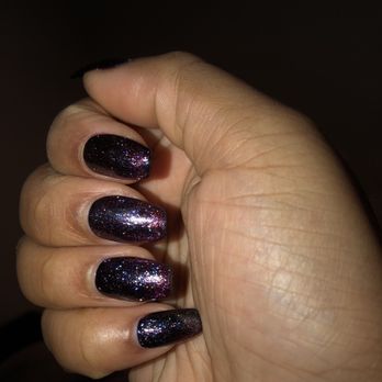 Cedar Park Nails - Black with glitter gel nails - Nail Salons Near Me - Cedar Park, Texas