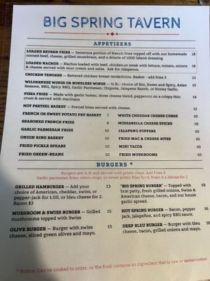 Menu photo 2 Big Springs Inn Manistique, MI