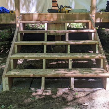 Boondock Contracting - the steps leading up to the cabin - General Contractors Near Me