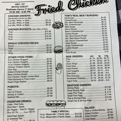 Tom's Fried Chicken - Menu