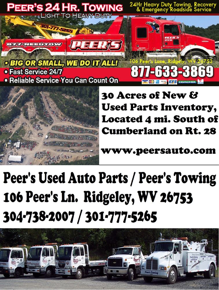 PEER’S USED AUTO PARTS & TOWING Updated September 2024 106 Peer's Ln, Ridgeley, West