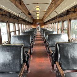 Essex Steam Train & Riverboat - Interior of one of the Essex steam train cars