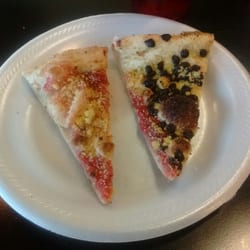 Downtown Pizza - Dessert Pizza? Is Good.... Right side Chocolate Chips & Strawberry jam.