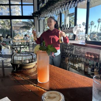 Bear Flag Fish - Madison at the bar made a lovely mojito 3 - Seafood Near Me - Huntington Beach, California