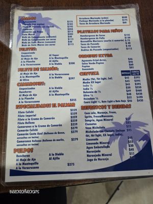 Menu photo 1 mariscos El Palmar Tijuana, BCN