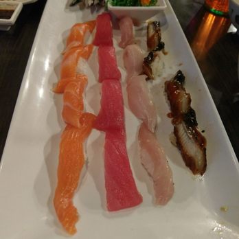 Hoshi Sushi - Salmon, tuna, yellow tail, freshwater eel, mackerel, and seaweed salad. Delicious! - Sushi Bars Near Me - Fullerton, California Hoshi Sushi - Salmon, tuna, yellow tail, freshwater eel, mackerel, and seaweed salad. Delicious! - Sushi Bars Near Me - Fullerton, California