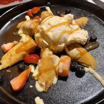 P.F. Chang's - Banana Spring Rolls ~ 10/10 ~ Fresh & Filling Fresh strawberries & blueberries, coconut-pineapple ice cream (SO GOOD) & caramel drizzle - Chinese Near Me - Knoxville, Tennessee P.F. Chang's - Banana Spring Rolls ~ 10/10 ~ Fresh & Filling Fresh strawberries & blueberries, coconut-pineapple ice cream (SO GOOD) & caramel drizzle - Chinese Near Me - Knoxville, Tennessee