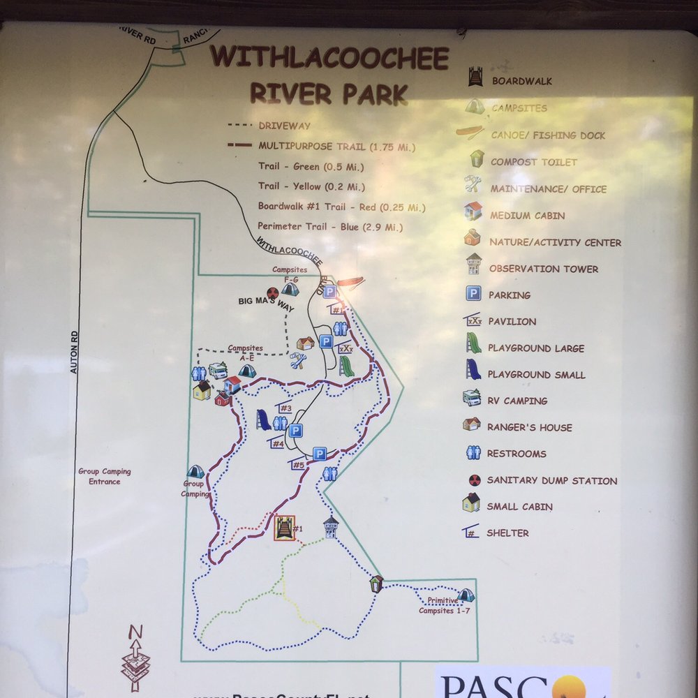 Withlacoochee River Park - Map... make sure you snap a pic before your adventure. (They may have printouts in the office. We didn't go inside to check it out. ) - Parks Near Me - Dade City, Florida Withlacoochee River Park - Map... make sure you snap a pic before your adventure. (They may have printouts in the office. We didn't go inside to check it out. ) - Parks Near Me - Dade City, Florida