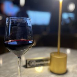 Morse Code Lounge - A glass of Cab