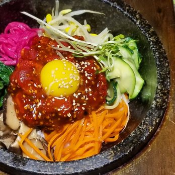 KoSam - hot stone raw veal bibimbap $16.99 - Korean Near Me - North York, Ontario