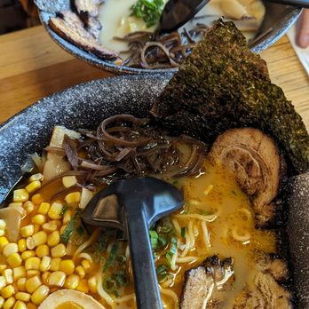 Ramen Time - Spicy miso in front. Tonkotsu in the back. - Ramen Near Me - Williamsburg, Virginia
