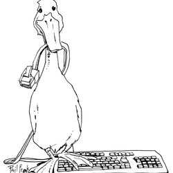 Creative Goose - TechGoose -- our official Mascot and Logo!   Tip of the hat to Phil Frank!