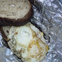 breakfast sandwich. Egg on rye.