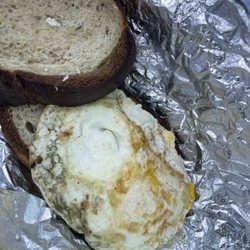 Ryer's Store - Breakfast sandwich. Egg on rye.