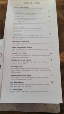 Menu photo 7 Sonora Moonshine Tucson, AZ