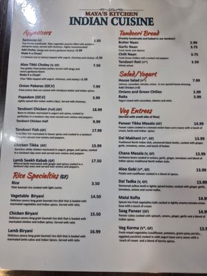 Menu photo 1 Mayas Kitchen Indian Cuisine Phoenix, AZ