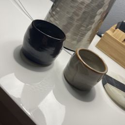 Pottery after it's glazed Pottery after it's glazed