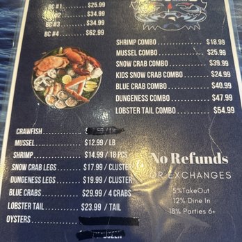 Big Crab Seafood Restaurant - Menu - Sports Bars Near Me - Jacksonville, Florida