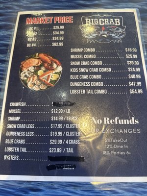 Menu photo 7 Big Crab Seafood Restaurant Jacksonville, FL