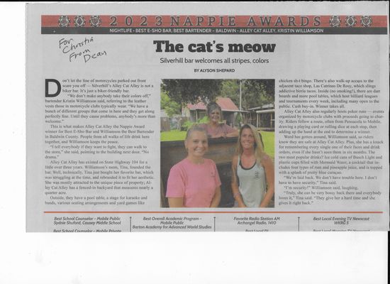 Photo of Alley Cat Alley - Silverhill, AL, US. Nappie Winner 2023