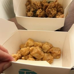 Fried tofu & basil popcorn chicken