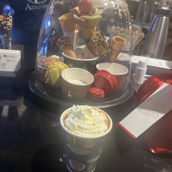 Amorino - Hot chocolate on the counter. - Desserts Near Me - Chicago, Illinois Amorino - Hot chocolate on the counter. - Desserts Near Me - Chicago, Illinois