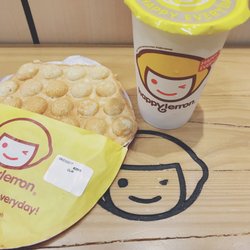 Happy Lemon - Classic bubble waffle & pomelo grapefruit lemon green tea