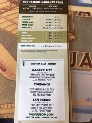 Menu photo 5 Wingstop Harbor City, CA